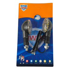 Повороти діодні LED овальні карбон WKT/TL-05D Універсальні світлодіодні покажчики поворотів (пара) JWBP