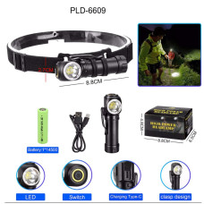 Ліхтар налобний 6609-LED, ЗУ Type-C, 1x14500, Box
