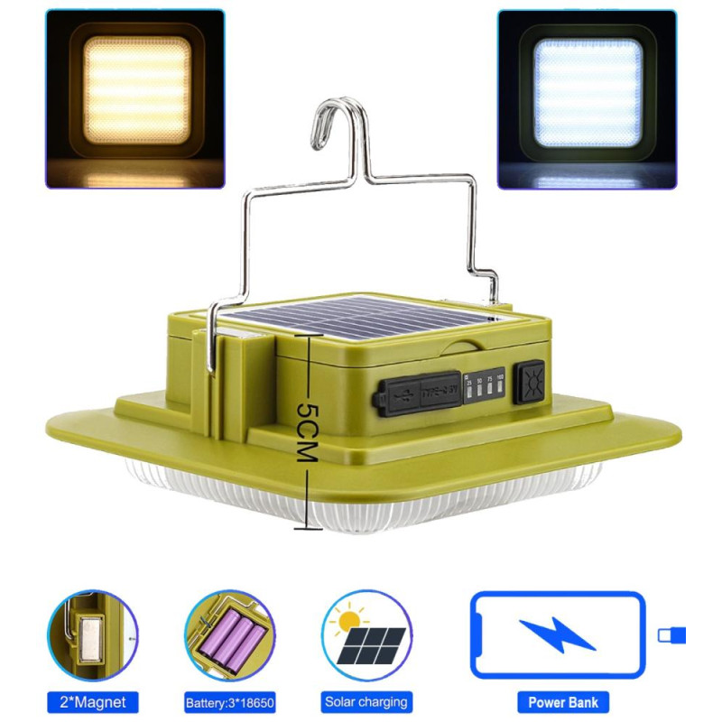 Ліхтар ручний для дому 229L-SMD (white+yellow), 3х18650, power bank, ЗУ Type-C