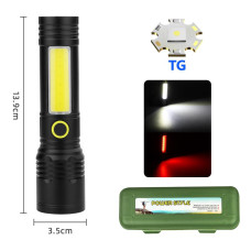 Ліхтар BN-537-TG+COB White+Red Li-Ion Акумулятор ЗУ Type-C Zoom