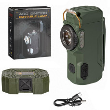 Ліхтар MULTIFUNCTIONAL D50-SMD Green Li-Ion Акумулятор Індикація Заряду Запальничка ЗП Type-C Box