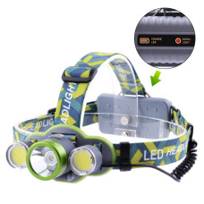 Ліхтар налобний 2133-T6+2COB, 2х18650/3xAA, індикація заряду, signal light, ЗУ microUSB, Box