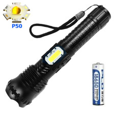 Ліхтар BL-A95-P50+COB 1x18650 Zoom ЗУ microUSB Box