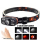 Фонарь налобный WH-0188-XPE+SMD(white+red), Motion Sensor, Li-Ion аккумулятор, ЗУ Type-C