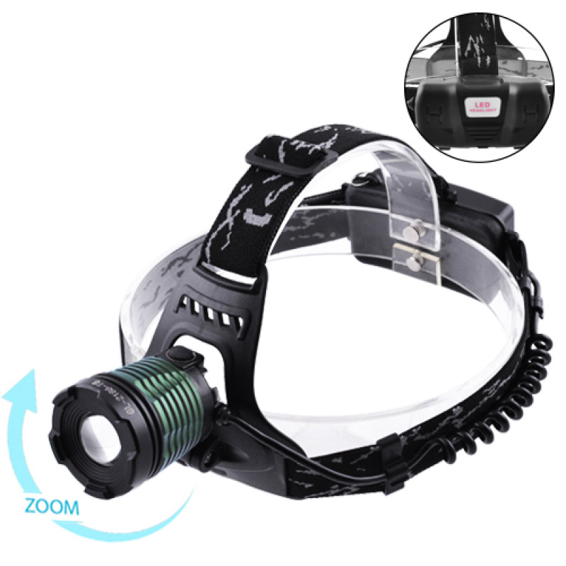 Ліхтар налобний Police 2188-T6, 2х18650, zoom, ЗУ microUSB, Box