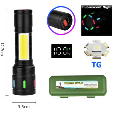 Ліхтар NIGHT VISION FLUORESCENCE BL-627-TG+COB Li-Ion Акумулятор Індикація Заряду ЗУ Type-C Zoom