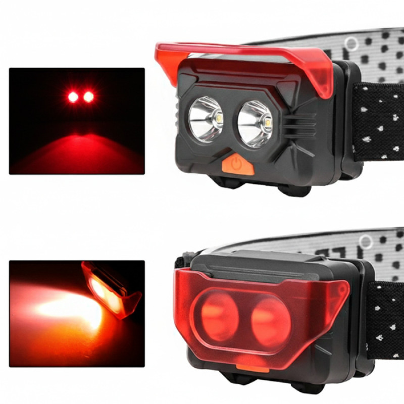 Ліхтар налобний 2029-2XPE(RED), 1 РЕЖИМ, 3хААА