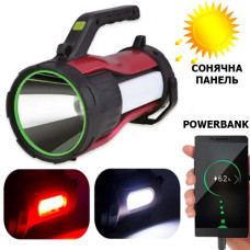 Ліхтар Портативний T96-LED+COB White+Red Power Bank Li-Ion Акумулятор Сонячна Батарея ЗУ microUSB Box