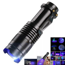 Ліхтар ручний K11-395UV, 1хАА, 1 режим, zoom, зажим