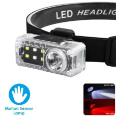Ліхтар Налобний YJ-A06-LED+6SMD RGB Motion Sensor Li-Ion Акумулятор ЗП Type-C Кліпса Магніт Box