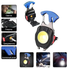 Ліхтар MULTIFUNCTIONAL W5147/LL-202-COB White+Yellow+Red Multitool Li-Ion Акумулятор Магніт Карабін Викрутка Запальничка