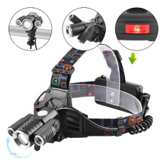 Ліхтар Налобний Police W602-T6+2XPE Bike 2x18650 Велокріплення Zoom ЗП microUSB Box