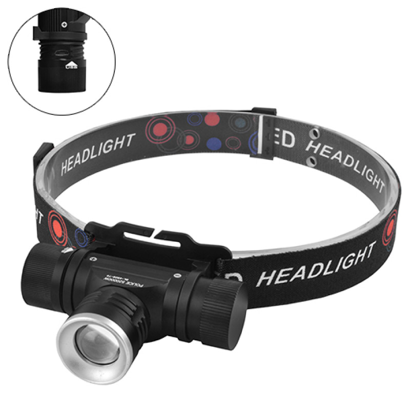 Ліхтар налобнийPolice 5808-T6, 1x18650, zoom, ЗУ microUSB, 1 режим, Box