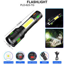 Ліхтар NIGHT VISION FLUORESCENCE 623-TG+COB Li-Ion Акумулятор ЗУ Type-C Індикація Заряду Zoom