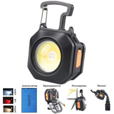 Ліхтар MULTIFUNCTIONAL LL-201-COB ULTRA White+Yellow+Red Multitool Li-Ion Акумулятор Запальничка Магніт Карабін Викрутка