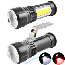 Ліхтар Портативний Police S912-XPE+COB White+Red 2x18650 Zoom ЗУ 220V/12V Box