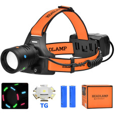 Ліхтар Налобний NIGHT VISION FLUORESCENCE BL-T210-TG 2x18650 1 Режим ЗП Type-C Zoom