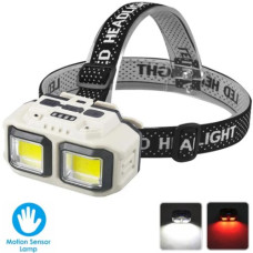 Ліхтар Налобний HX-816S-2COB White+Red Motion Sensor Waterproof 1x18650 ЗП Type-C Box