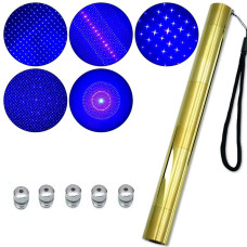 Ліхтар-лазер синій YX-B008 GOLD, ЗУ 220V, 2x16340, 5 насадок, CASE, GLASSES