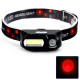 Ліхтар налобний 1804-LED(red)+COB(white), 1x18650, ЗУ Type-C