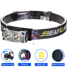 Ліхтар Налобний YY-19D-6SMD Li-Ion Акумулятор ЗП Type-C Магніт Box
