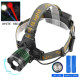 Ліхтар налобний Police 2188-2XPE (white+red), 2х18650, signal light, zoom, ЗУ mircoUSB, Box