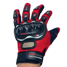 Рукавички мото з пластиковим захистом L червоні Pro-Baiker