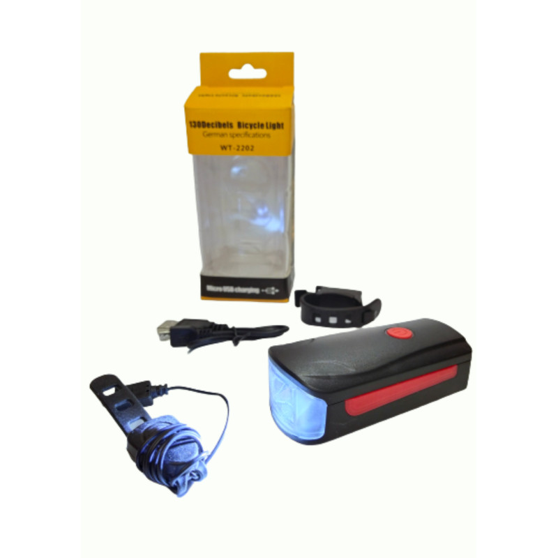 Фара велосипедна з сигналом LED GA-83 акумуляторна WT-2202 China