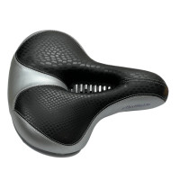 Седло велосипедное 109 с отверстием на пружинах черно-серое Agilette