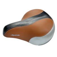 Седло велосипедное 82E широкое на двух пружинах черно-коричневое Agilette