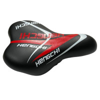 Детское седло 296 черное с бело-красными надписями Hengchi Agilette