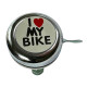 Велосипедний дзвінок металевий хром I love my bike Китай