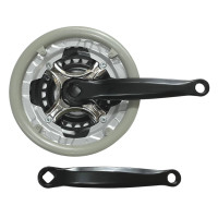 Система шатунов 42/34/24 металл 170мм серо-черная Shunfeng