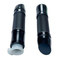 Ручки газа мото длинные DS №4 черные с алюминиевыми вставками JWBP