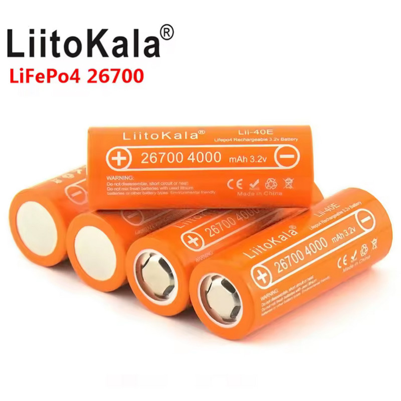 Акумулятор 26700, LiitoKala Lii-40E, 3.2V, 4000mAh, ОРІГІНАЛ