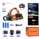 Ліхтар налобний NIGHT VISION FLUORESCENCE BL-T67-TG+COB(white+red), 3x18650, 1 режим, power bank, ЗУ Type-C, zoom