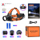 Ліхтар налобний NIGHT VISION FLUORESCENCE BL-T210-TG, 2x18650, 1 режим, ЗУ Type-C, zoom