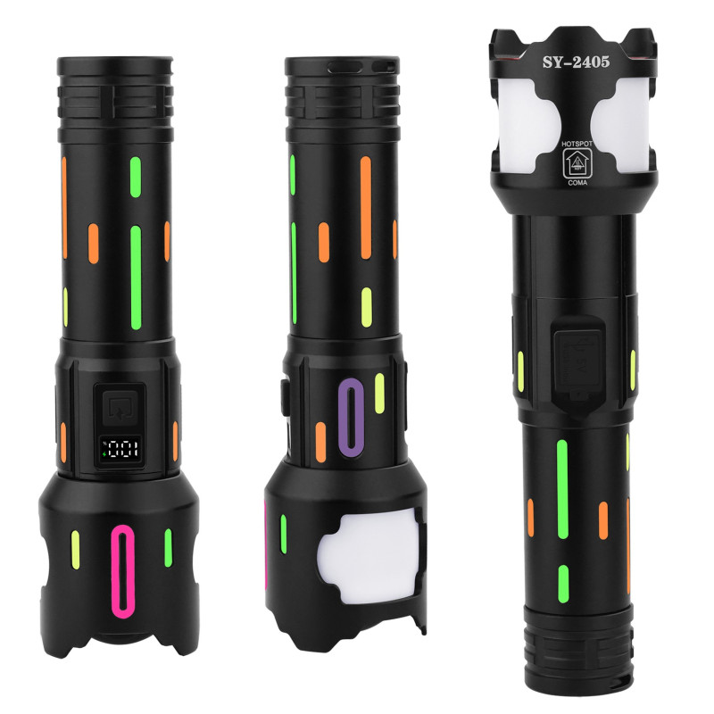 Фонарь NIGHT VISION FLUORESCENCE BL-2405-TG, 1x18650, power bank, индикация заряда, ЗУ Type-C, zoom