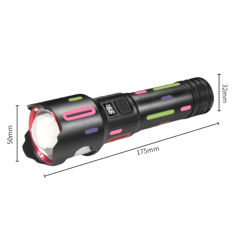 Фонарь NIGHT VISION FLUORESCENCE BL-2405-TG, 1x18650, power bank, индикация заряда, ЗУ Type-C, zoom
