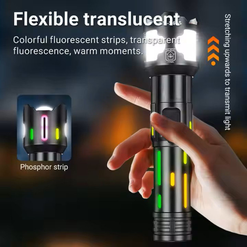 Фонарь NIGHT VISION FLUORESCENCE BL-2405-TG, 1x18650, power bank, индикация заряда, ЗУ Type-C, zoom