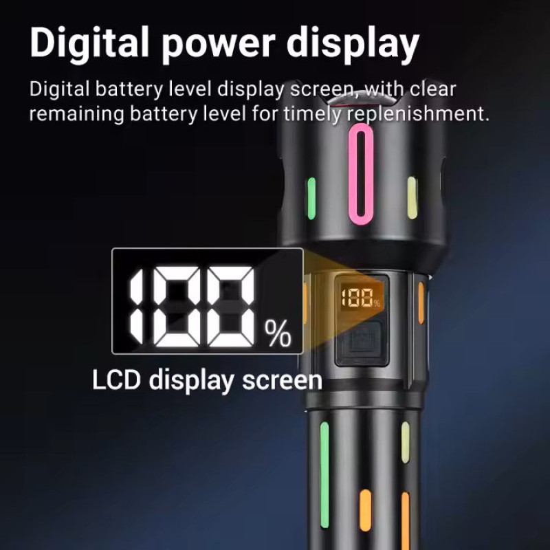 Фонарь NIGHT VISION FLUORESCENCE BL-2405-TG, 1x18650, power bank, индикация заряда, ЗУ Type-C, zoom