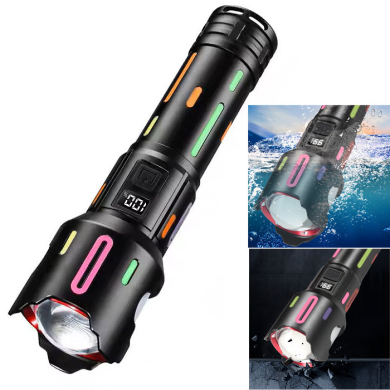Фонарь NIGHT VISION FLUORESCENCE BL-2405-TG, 1x18650, power bank, индикация заряда, ЗУ Type-C, zoom