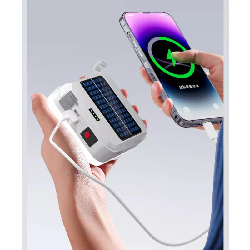 Ліхтар для дому DP-K7-100, 3х18650, солн. панель, power bank, ЗУ Type-C, крюк