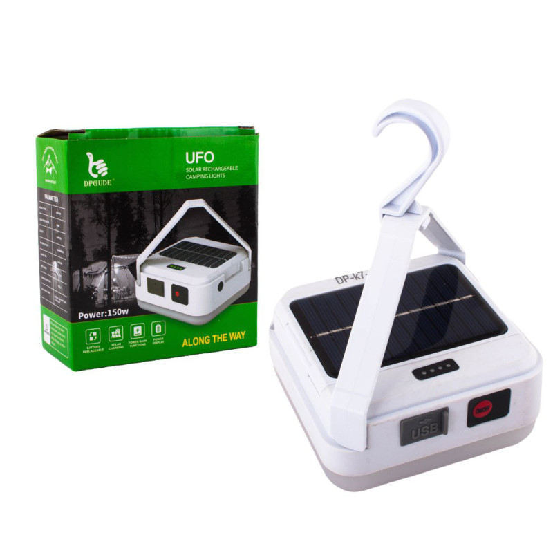 Ліхтар для дому DP-K7-100, 3х18650, солн. панель, power bank, ЗУ Type-C, крюк