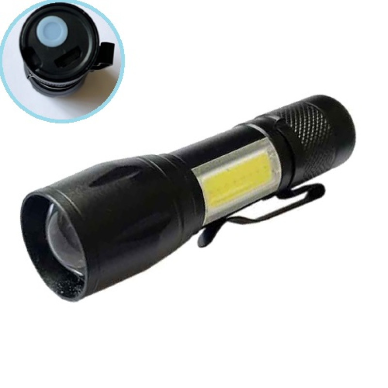 Ліхтар ручний 513/NB-666-XPE+COB, Li-Ion акум., zoom, ЗУ microUSB