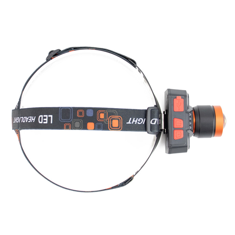 Ліхтар налобний 622-TG 15W, Li-Ion акумулятор, ЗУ Type-C, zoom, Box