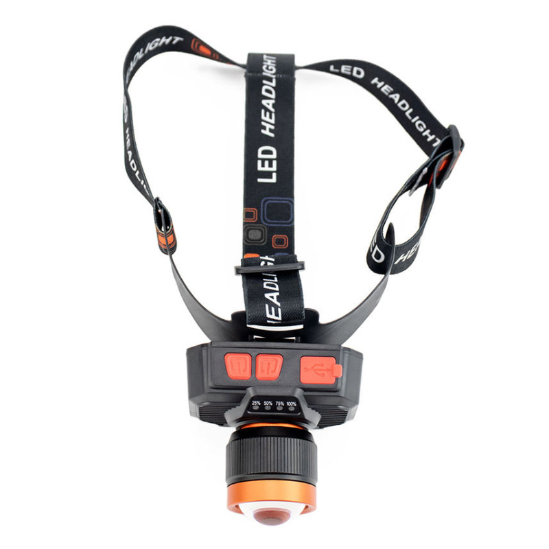 Ліхтар налобний 622-TG 15W, Li-Ion акумулятор, ЗУ Type-C, zoom, Box