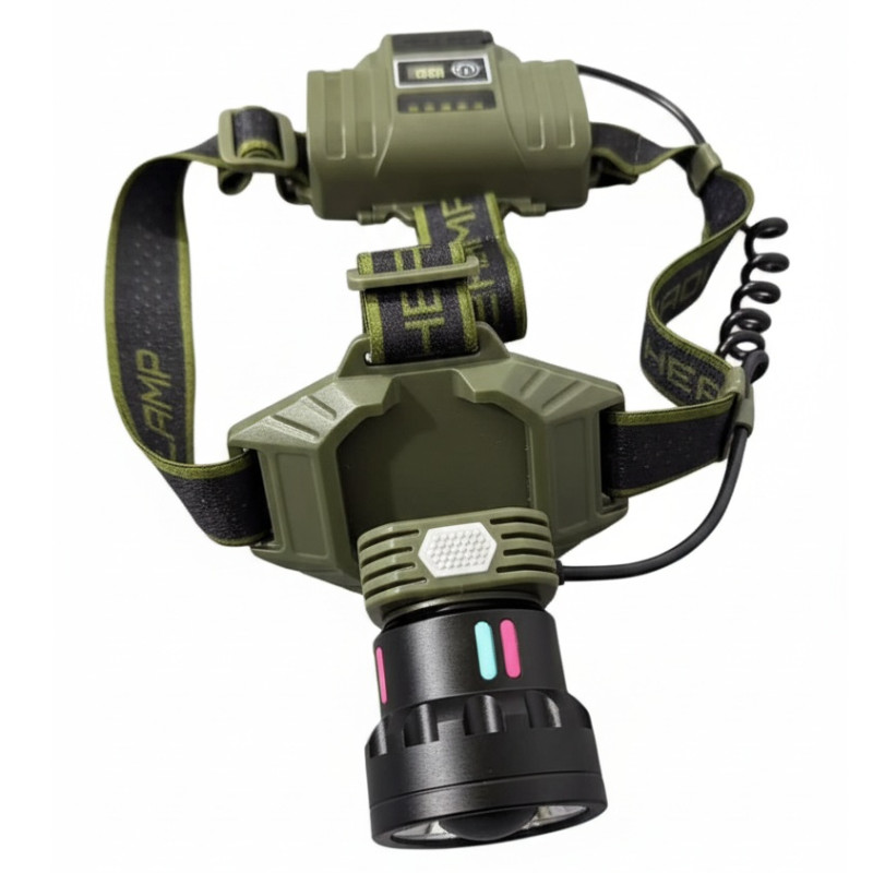 Ліхтар налобний NIGHT VISION FLUORESCENCE 8098-TG, IPX4, 2x18650, ЗУ Type-C, zoom, Box