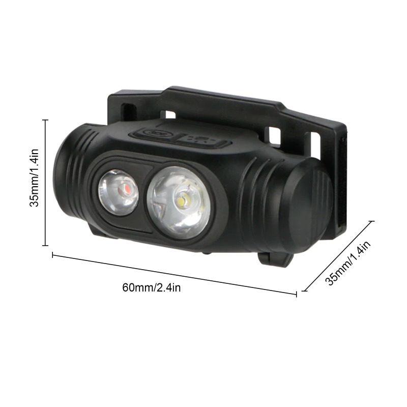 Ліхтар налобний 6670-COB(White)+SMD(Red), ЗУ Type-C, 1x14500, Box