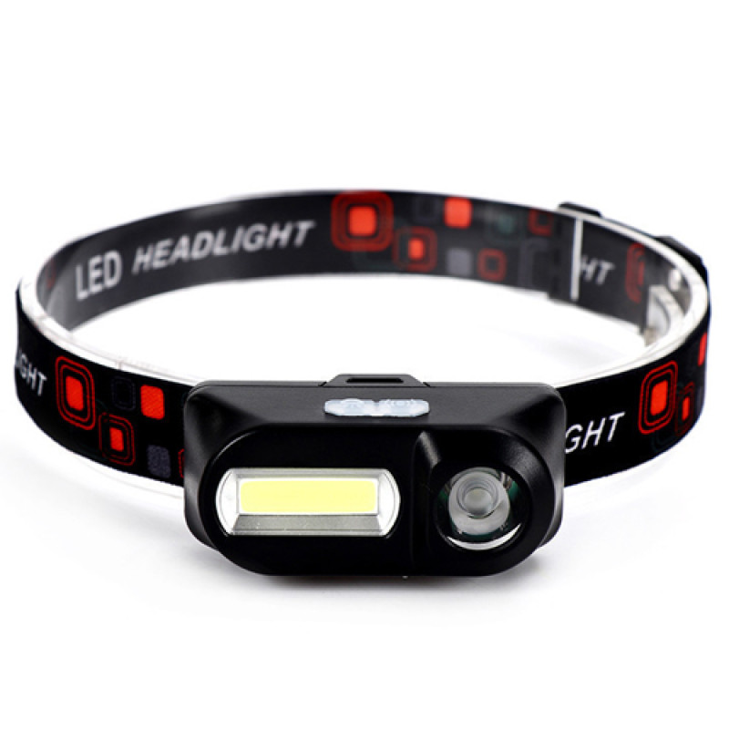 Ліхтар налобний 1804-LED(red)+COB(white), 1x18650, ЗУ Type-C
